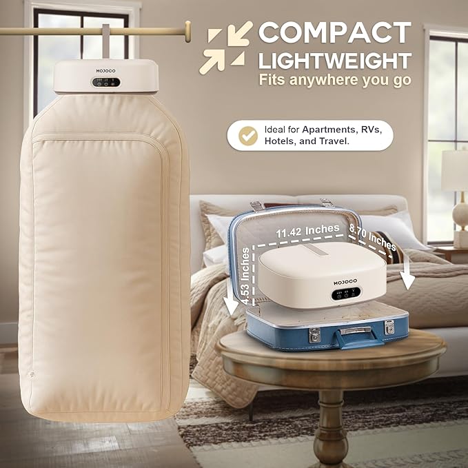 Mojoco Portable Clothes Dryer with Fast Drying Technology and UV Cleansing - Compact Dryer Machine